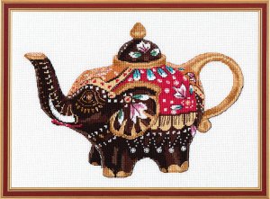 Набор для вышивания ОВЕН арт. 1037 Чайный слоник 26х19 см