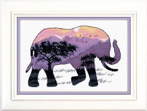Набор для вышивания ОВЕН арт. 1049 Мир животных. Слон 25х17 см