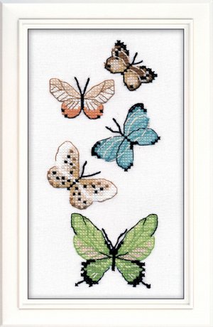 Набор для вышивания ОВЕН арт. 1076 Бабочки 17х8 см