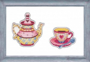 Набор для вышивания ОВЕН арт. 1080 Приятного чаепития 10х10 см, 8х6 см