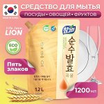 Средство для мытья посуды, овощей и фруктов &quot;CHAMGREEN Pure Fermentation&quot; 5 злаков, мягкая упаковка, 1200 мл