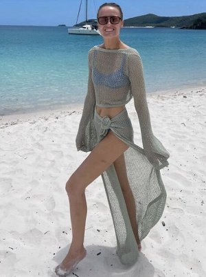 Пляжный женский костюм, летний, трикотажный