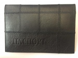 Обложка д/паспорта О070-А04-20 черн лоскут натур кожа PAOLO VERONESE /5/