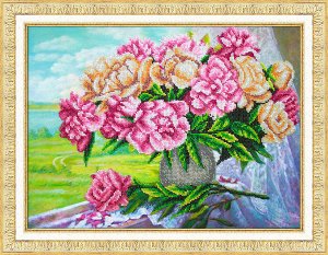 Набор (вышивка бисером) Розовые пионы