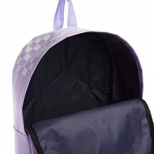 Рюкзак школьный текстильный с печатью на верхней части, 38x29x11 см, сиреневый