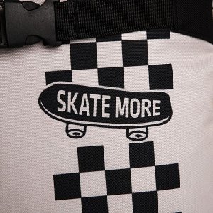 Рюкзак текстильный с креплением для скейта "Skate more", 38х29х11 см, 38 х more", 38х29х11 см черный, отдел на молнии, цвет красный