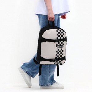 Рюкзак школьный текстильный с креплением для скейта Skate more, 38x29x11 см, чёрный, отдел на молнии
