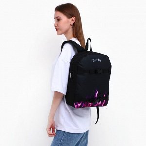 Рюкзак школьный текстильный с креплением для скейта Nice try, 38x29x11 см, чёрный, отдел на молнии