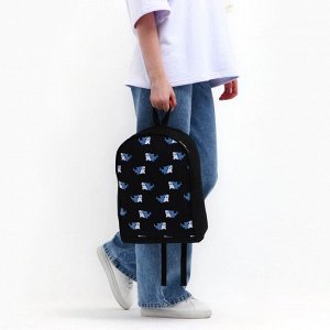 Рюкзак текстильный Акулы, 38х14х27 см, цвет чёрный
