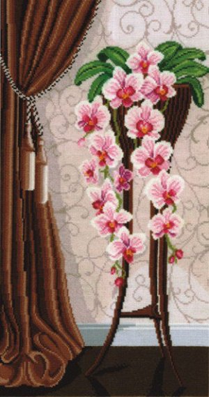 Набор для вышивания СДЕЛАЙ СВОИМИ РУКАМИ арт.В-13 Ваза с орхидеями 29х50 см