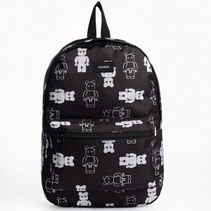 Рюкзак текстильный Teddy, 42х14х28 см, цвет черный