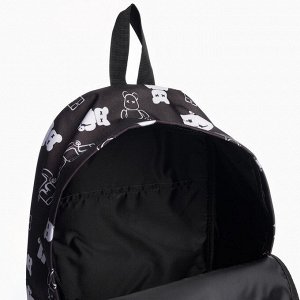 Рюкзак текстильный Teddy, 42х14х28 см, цвет черный
