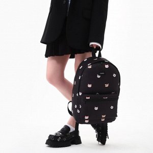 Рюкзак текстильный "Коты", 42х14х28 см, цвет черный