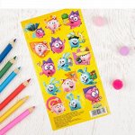 Наклейки детские декоративные Смешарики &quot;Друзья&quot; желтый , 15*8 см.