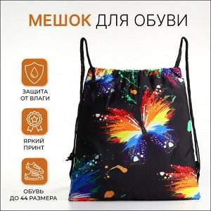 Мешок для обуви на шнурке, чёрный, разноцветный