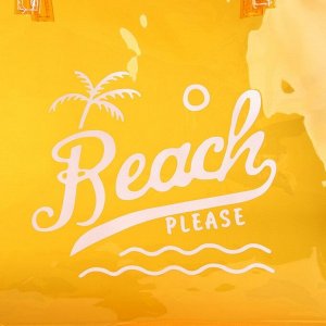 Сумка женская пляжная Beach please, 50х35х11 см, оранжевый цвет