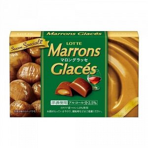 LOTTE Maron Glaces - шоколад с кашатновой пастой и пропиткой из бренди