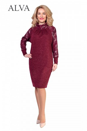 Платье Платье Ментос 8469-2 выполнено из трикотажной ткани  "ангора-меланж, полуприлегающего силуэта, длинные рукава и высокое горло создаст красивый силуэт и надежно укроет от холода. Небольшие карма