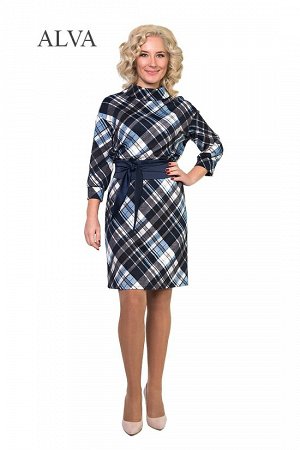Платье Комфортное платье Сандра 8371-2 выполнено из ткани французский трикотаж идеальный вариант на сезон осень-зима. Кушак из атласа в комплекте, длина платье около 98-103 см.