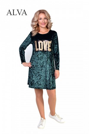 Платье Женское  платье Монти 8375-3, зеленого цвета из бархата выглядит невероятно роскошно. Легкость и удобство ткани, его способность придать особый шик образу не может не подкупать. Современный А-с