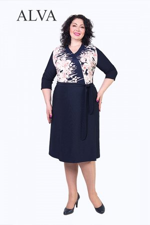 Платье Женское платье Любава 8406 трикотажное платье, прекрасный вариант как для офиса так и нарядный вариант, скрадывающий все недостатки вашей фигуры. Выполнено из хорошо тянущегося трикотажа ОТТО. 