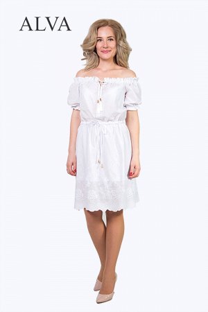 Платье Летнее, воздушное, белое платье Серафима выполнено из ткани-батист с вышивкой, юбка на подкладке. Платье очень легкое и невесомое, в нем вы будете выглядеть красиво , даже в самую знойную погод