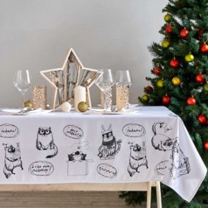 Скатерть новогодняя "Подарки от котят"