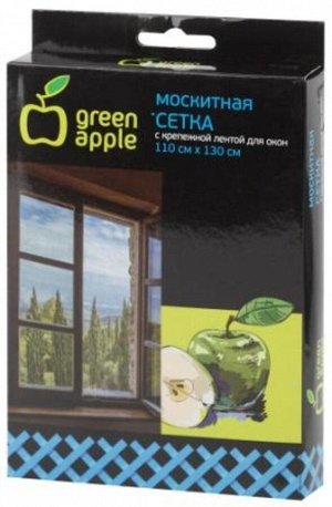 Москитная сетка для окон 110*130см (сетка + крепежная лента) GBN002  GREEN APPLE