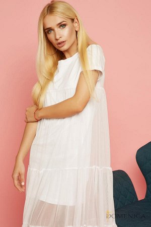 Белоснежное расклешенное платье «baby doll» Белый