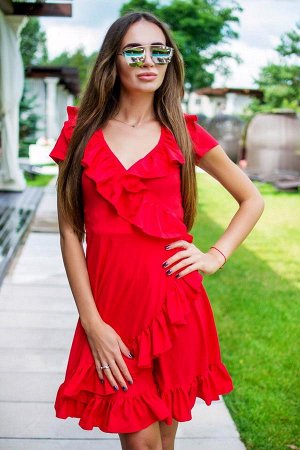 Платье -халат Красный