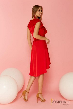 Привлекательное платье с V-образным Красный