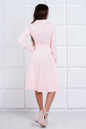 Платье-пиджак с удлиненной сзади юбкой Розовый