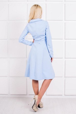 Платье-пиджак с удлиненной юбкой сзади Голубой