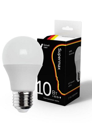 Светодиодная лампа Supermax стандарт А60 10Вт цоколь E27 230В 4000К белый свет