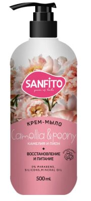 NEW Мыло жидкое крем SANFITO 500мл Камелия и пион