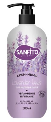 NEW Мыло жидкое крем SANFITO Sensitive 500мл Лавандовые поля