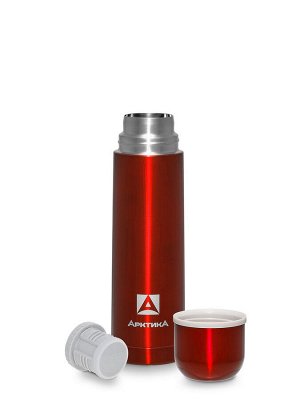 Термос бытовой вакуумный (для напитков), тм "Арктика" 1000 мл (красный)