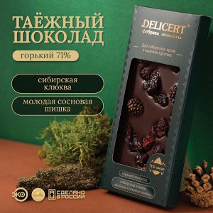 Шоколад Таёжный Шишка Сосновая и клюква.Горький