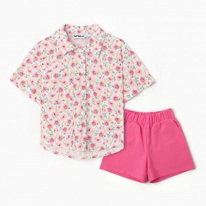 Костюм для девочки (рубашка и шорты) KAFTAN, розовый