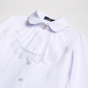 Блузка школьная для девочек, цвет белый, рост