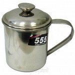 Кружка 555 нерж. 9см (с крышкой)