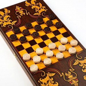 Нарды деревянные большие, настольная игра «Герб России», 50x50 см, с шашками