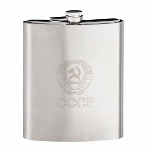Фляжка для алкоголя и воды "СССР", нержавеющая сталь, чехол, подарочная, 1.44 л