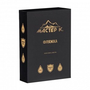 Фляжка для алкоголя "100% мужик", нержавеющая сталь, подарочная, 180 мл, 6 oz