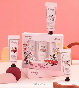 JM SOLUTION X DISNEY LIFE FRESH ROSE HAND CREAM (MICKEY & FRIENDS) Набор кремов для рук с ароматом 7 видов роз(50 мл.*3шт.)