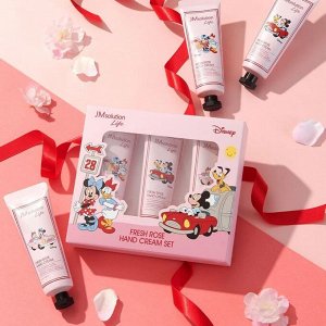 JM SOLUTION X DISNEY LIFE FRESH ROSE HAND CREAM (MICKEY & FRIENDS) Набор кремов для рук с ароматом 7 видов роз(50 мл.*3шт.)