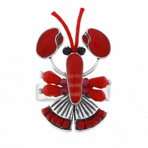 Кольцо TARATATA, Mr Lobster, разъемное, со смолой, бусинами и шнуром, TT-T24-04411-103 (красный)