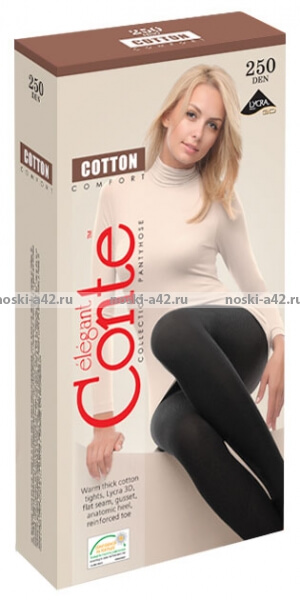 CONTE  колготки Cotton 250 хлопок черные