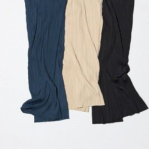 UNIQLO - прямые брюки плиссе (71,5 см) - 31 BEIGE