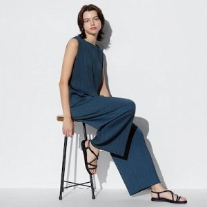 UNIQLO - прямые брюки плиссе (64,5-66,5 см) - 68 BLUE